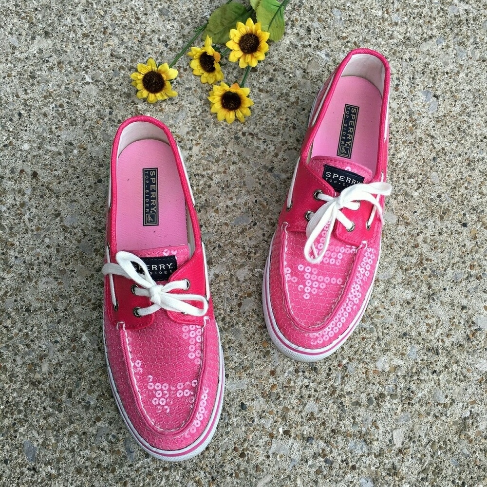 Sperry Bahama Pink Sequin Boat Shoe
